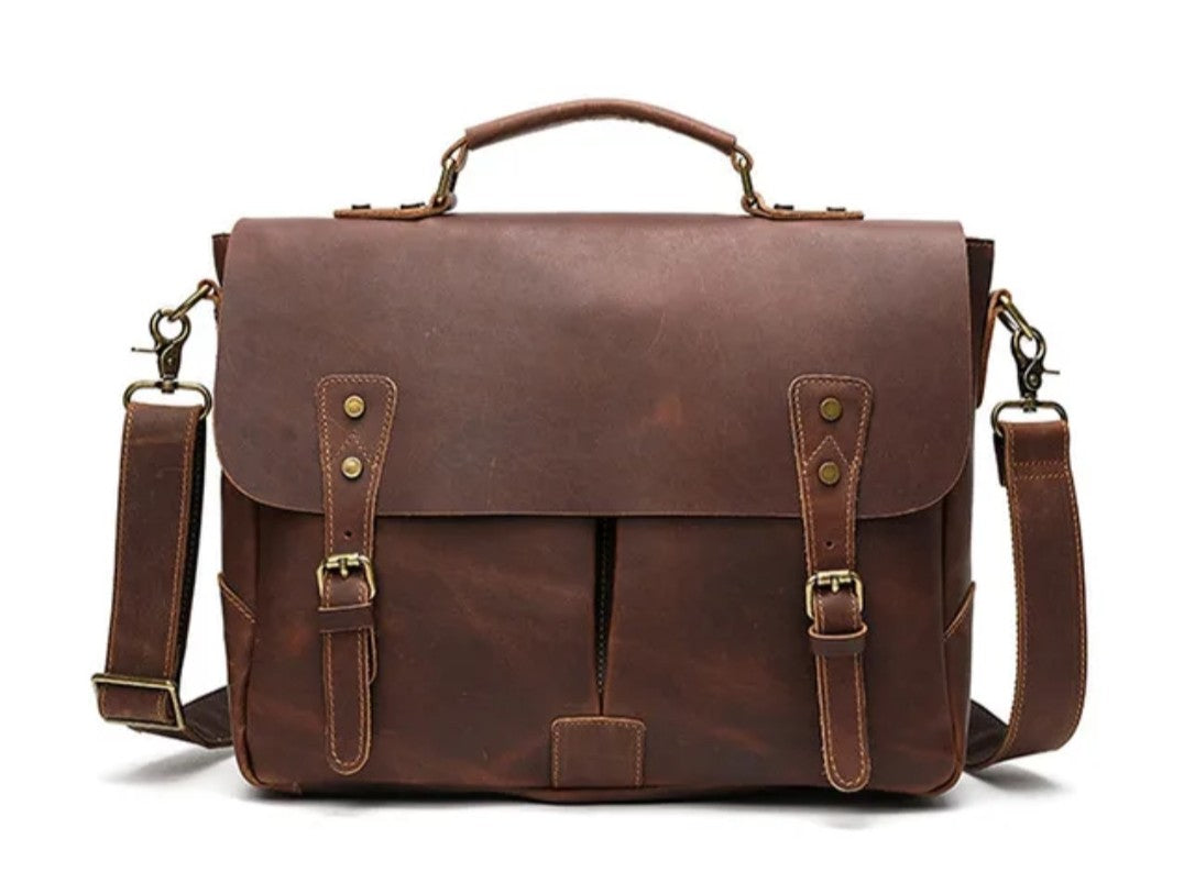 Vintage Cowhide Leather Messenger/Briefcase