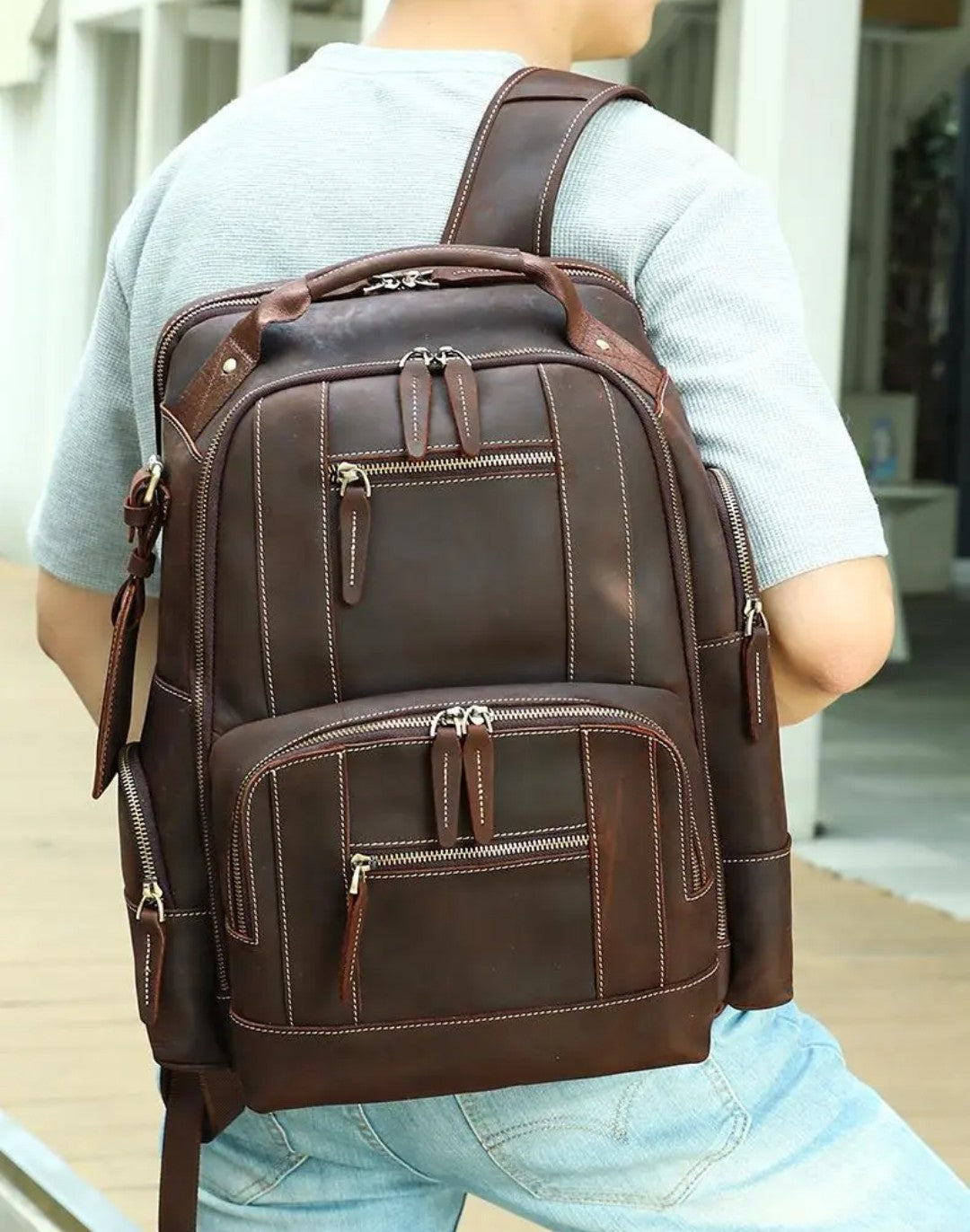 Cowhide Leather Backpack