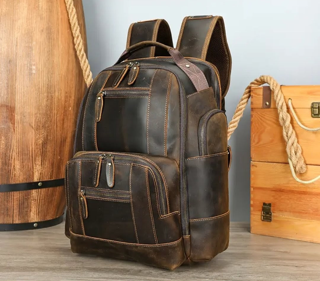 Cowhide Leather Backpack
