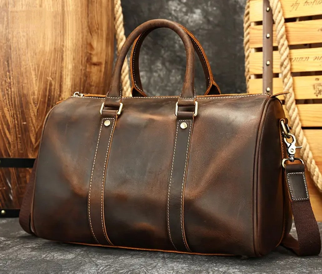 Small Cowhide Leather Duffle 36cm x 22cm x 23cm
