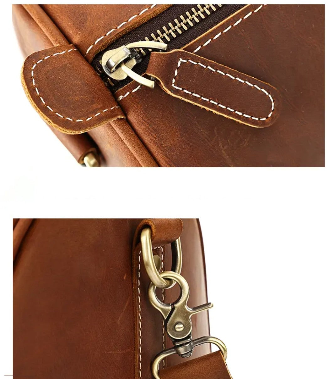 Small Cowhide Leather Duffle 36cm x 22cm x 23cm