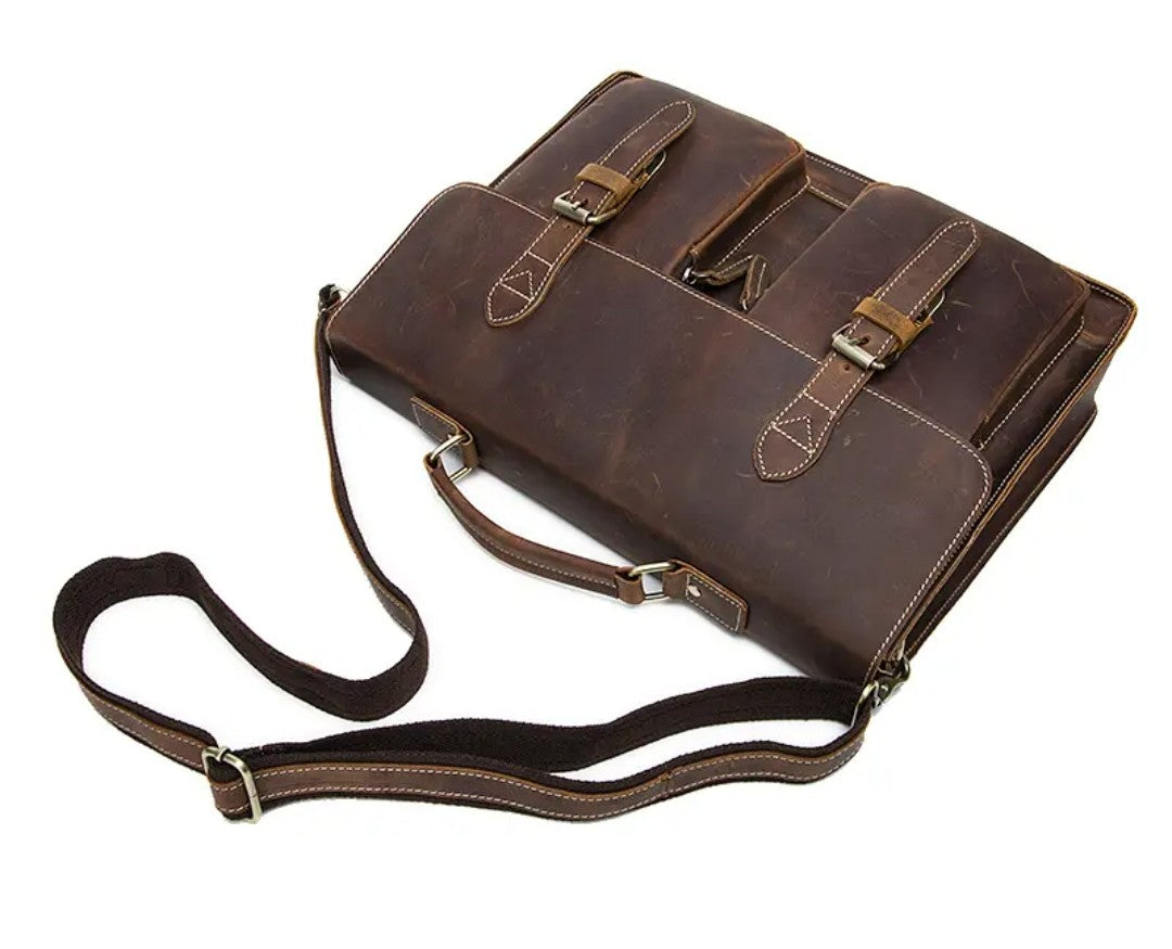 Messenger bag/ Briefcase Crazy Horse Leather