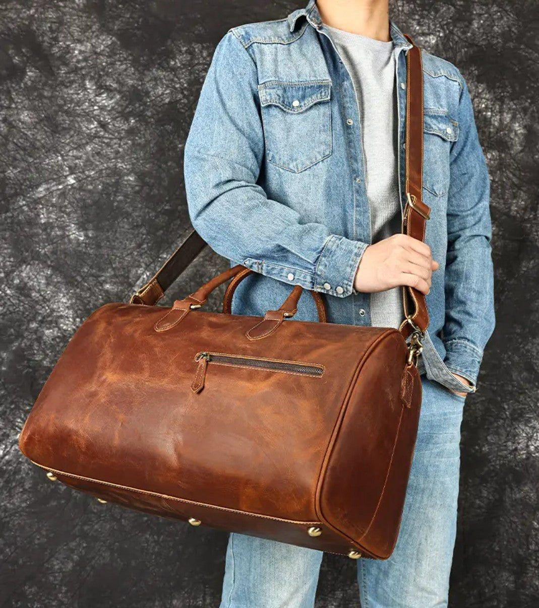 Large Cowhide Leather Duffle