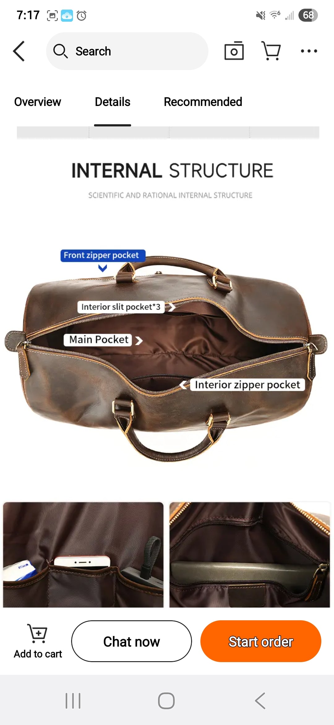 Large Cowhide Leather Duffle