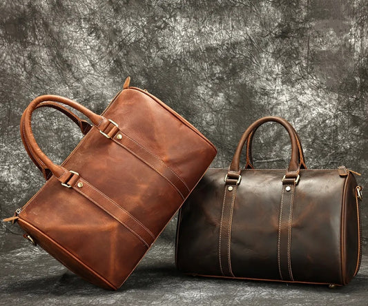Small Cowhide Leather Duffle 36cm x 22cm x 23cm