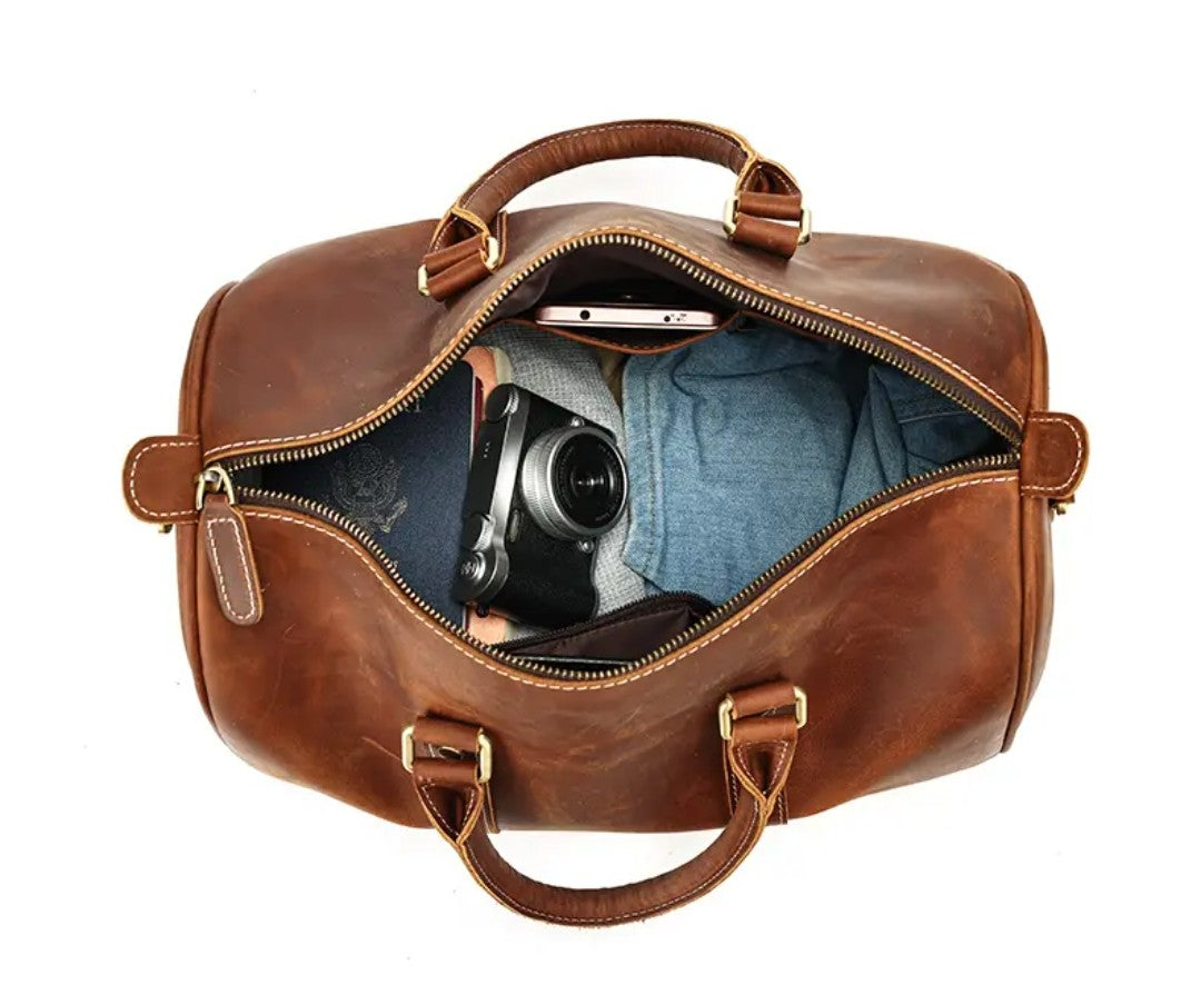 Small Cowhide Leather Duffle 36cm x 22cm x 23cm