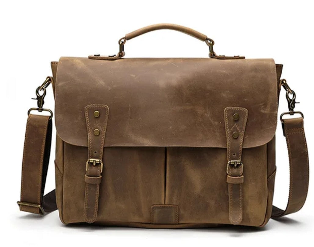 Vintage Cowhide Leather Messenger/Briefcase
