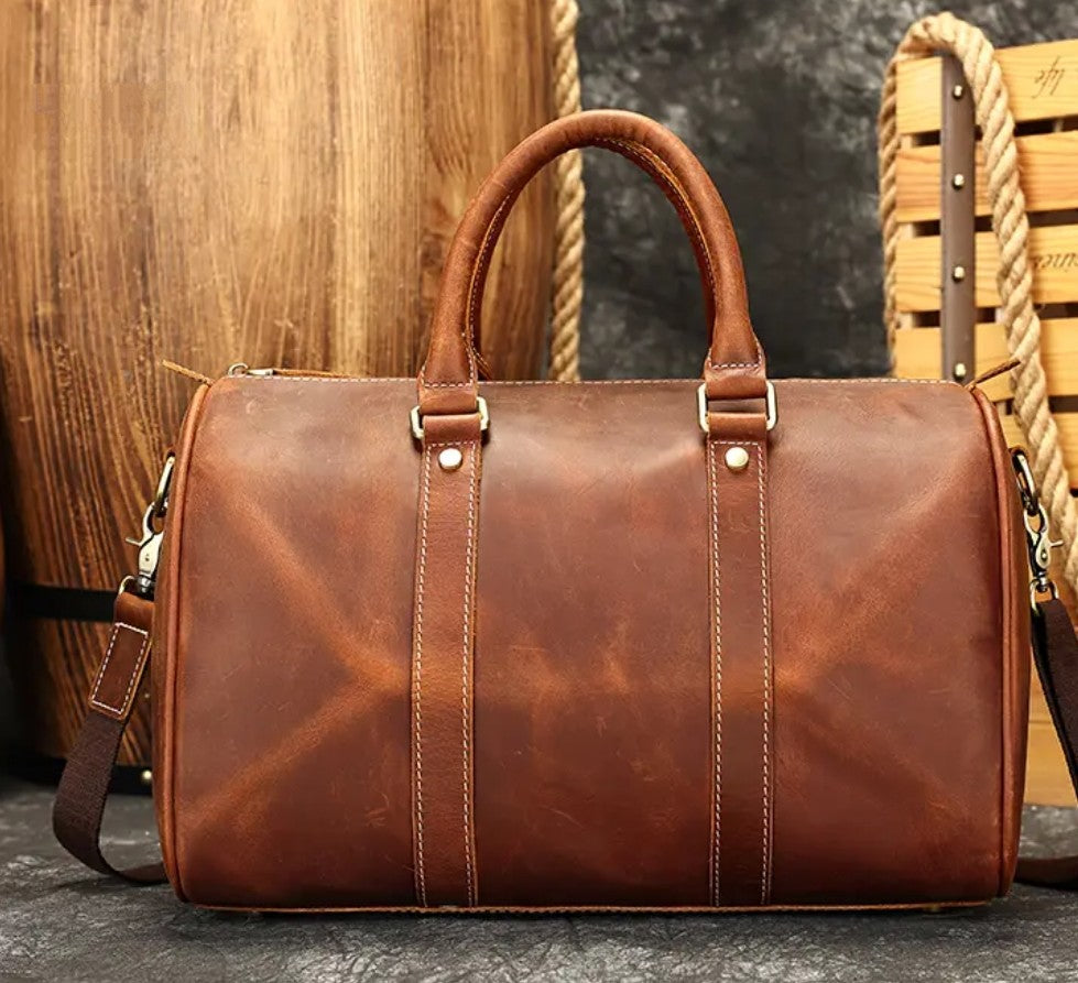 Small Cowhide Leather Duffle 36cm x 22cm x 23cm