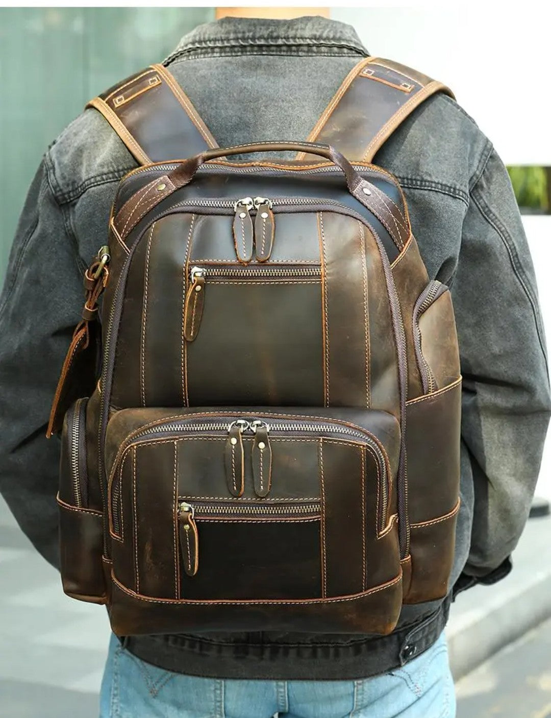 Cowhide Leather Backpack