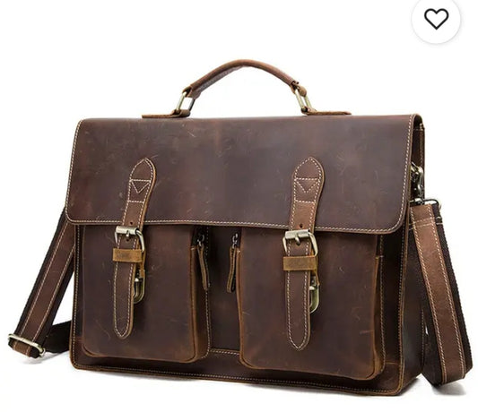 Messenger bag/ Briefcase Crazy Horse Leather