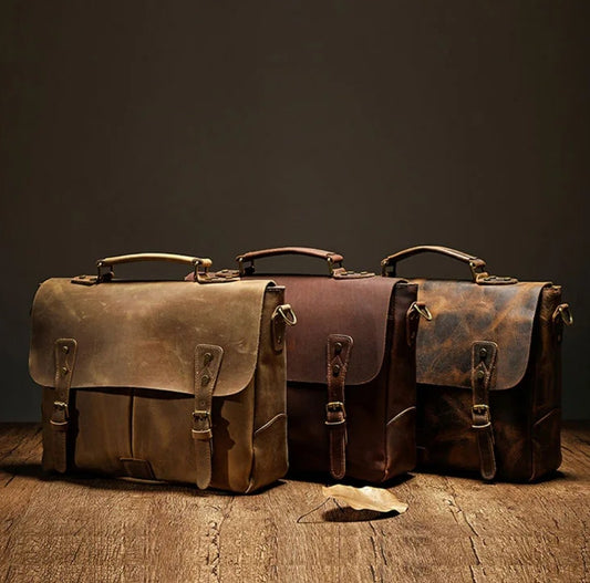 Vintage Cowhide Leather Messenger/Briefcase