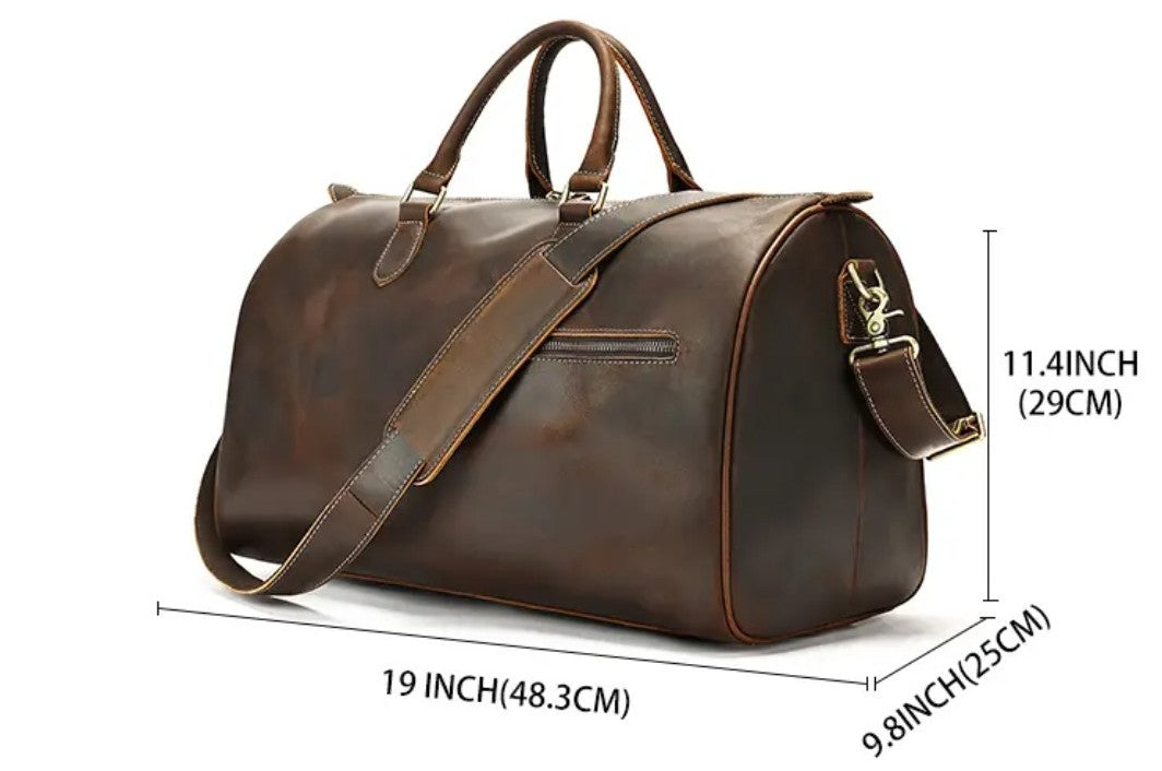 Large Cowhide Leather Duffle